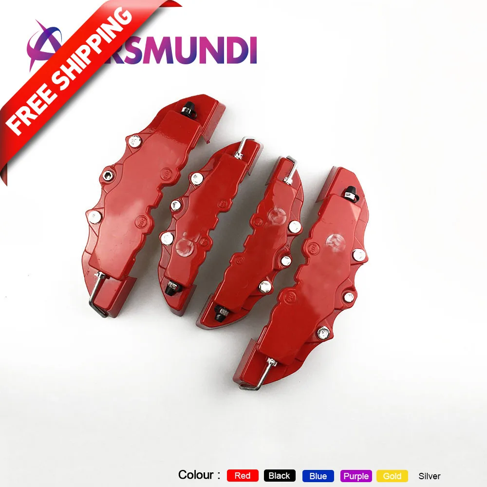 

4pcs ABS Plastic Truck 3D Red Useful Car Universal Disc Brake Caliper Covers Front Rear Auto Universal