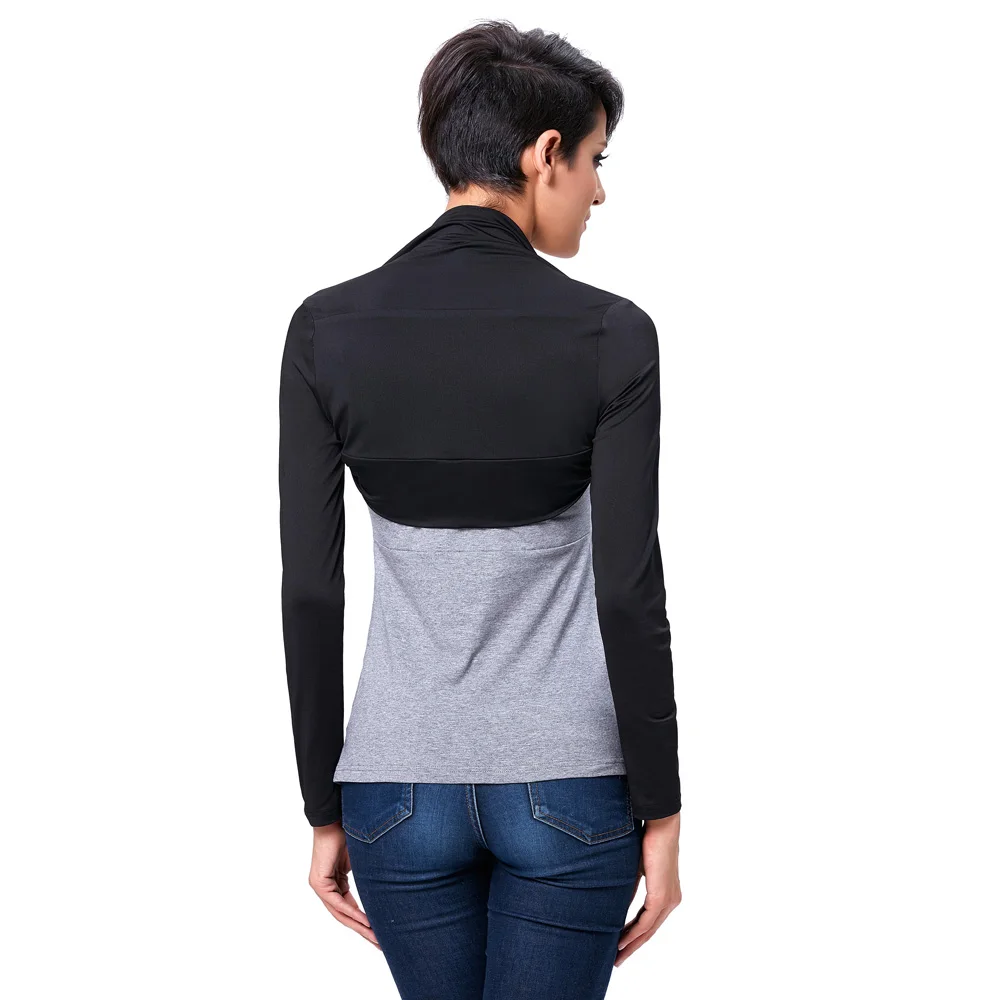 Promo  Belle Poque 2017 Women Ladies Jacket Long Sleeve Comfortable Modal Shrug Open Stitch Solid Bolero S