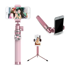

Ecusells Aluminum Alloy Ring Bluetooth Remote Selfie Stick Extendable Selfie Stick for Smartphone with Alloy Tripod Stand
