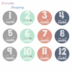 12PCS Baby Monthly Stickers Novelty 1-12M Milestone Stickers Memo DIY Scrapbook Album Anti-dirty Growth Prop Hand And Foot Souve 12PCS Baby Monthly Stickers Novelty 1-12M Milestone Stickers Memo DIY Scrapbook Album Anti-dirty Growth Prop Hand And Foot Souve