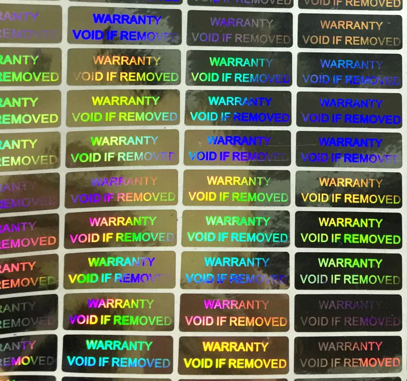 

WARRANTY VOID IF REMOVED 10x30mm security Hologram for one-time use Silver color Holographic sticker for products freeshipping