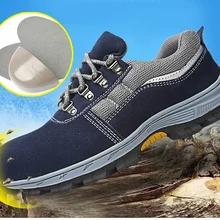 Мужская и женская обувь с защитой от ударов и пирсинга, замшевая кожаная Рабочая обувь, Рабочая обувь, защитная обувь бесплатно