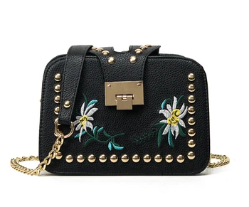 

Bag female 2017 national embroidery trend bag multi-layer clip women's chain small shoulder cross-body bag s-59885
