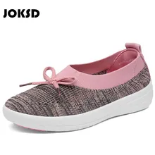 JOKSD Для женщин кроссовки на мягкой подошве дышащая Спортивная обувь Женская обувь лук свет уличная прогулочная обувь W46