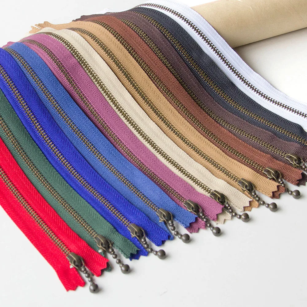 

1pcs YKK 3# Metal Bronze Zipper Close-end Non Lock DIY Bag Purse zipppers Patchwork Accessories
