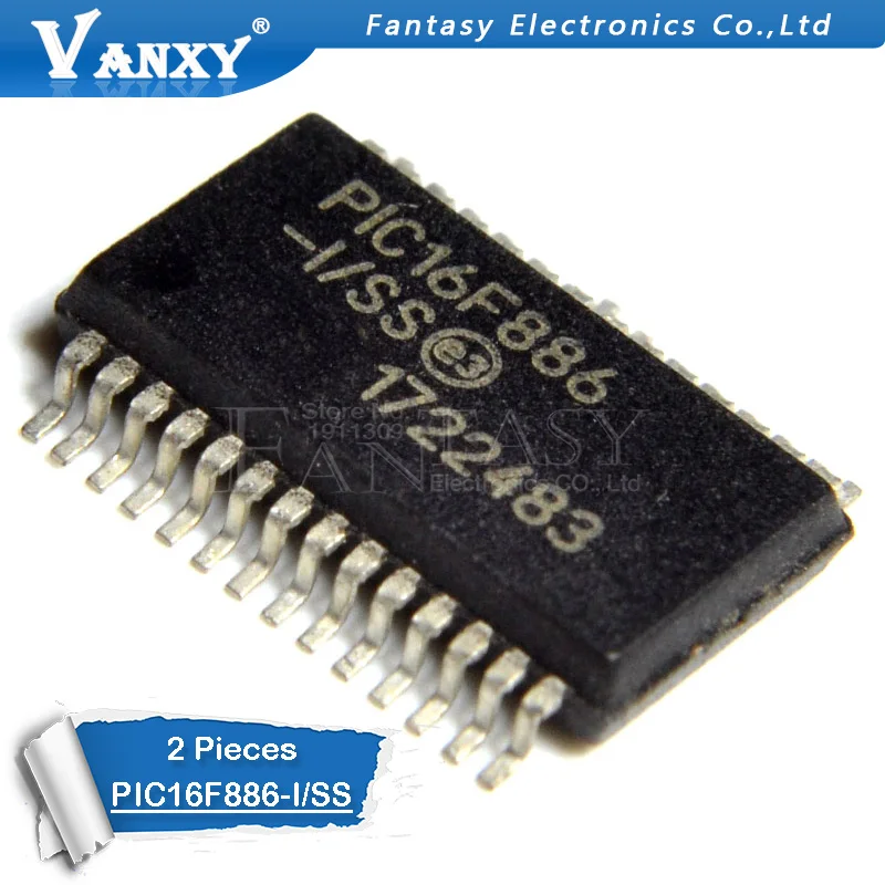 2 шт. PIC16F886 I/SS SSOP28 SSOP 16F886 28 SMD новый и оригинальный|ic flash|microcontroller smdic smd |