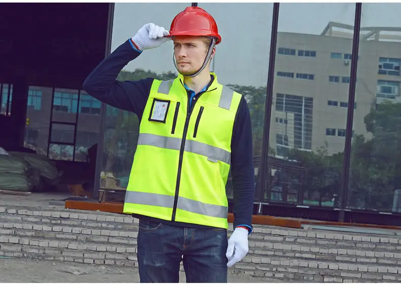 SFVEST HI VIS жилет светоотражающий жилет Эластичный Оксфорд ленты мотоциклетный жилет с ID карманами мужские