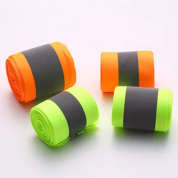

3cmx5m High Visibility Reflective Fabric Tape Fluorescent yellow&Orange Warning Safety Reflective Tape Sew On Safe Clothing