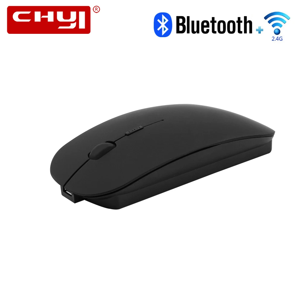 

CHYI Bluetooth 4.0 + Wireless Dual Mode 2 In 1 Rechargeable Mouse 1600 DPI Ultra-thin Ergonomic Portable Optical Mice for Mac PC