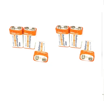 

8pcs/lot Brand New 9v 1000mah lithium battery Rechargeable batteries 9v for RC wireless microphone KTV Instrument
