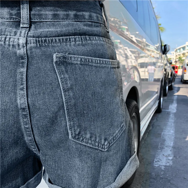 Джинсовые шорты с высокой талией женские короткие джинсы для женщин 2019 летние женские горячие шорты обжимные Широкие джинсовые шорты