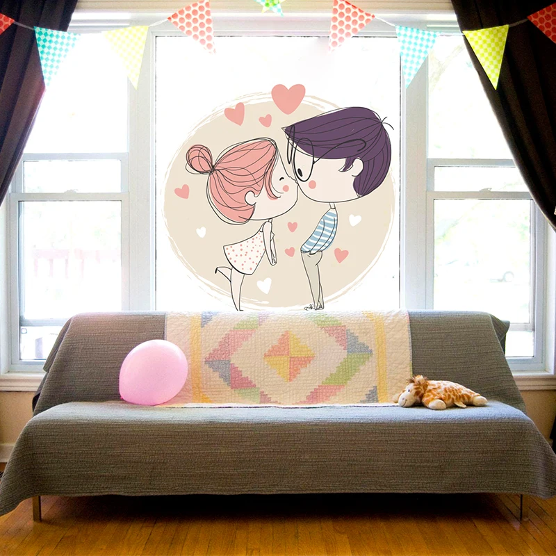 

Custom Static Cling Stained Glass Window Film Frosted & Opaque Privacy Home Decor Digital print Removable BLT343 To Oak Cartoon