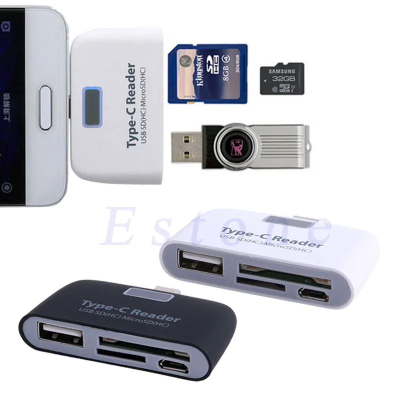 SD Card Reader 3in1 USB 3,1 Тип C USB-C TF OTG Micro для Macbook телефона Tablet C26