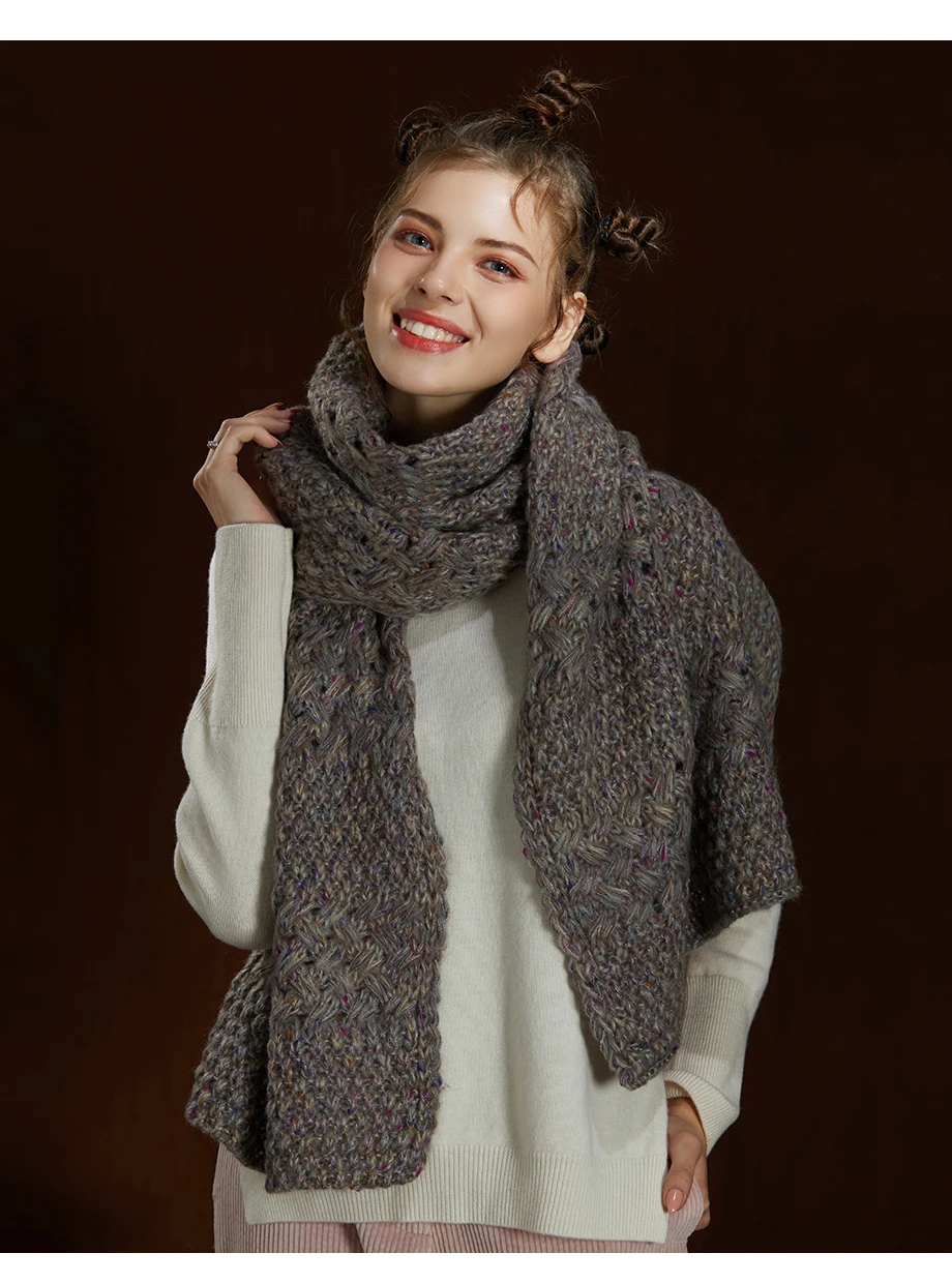 Winter Women Scarf Wool Knit Thick Scarves Female 2019 New Most Popular Design Shawls Warmer Women's Scarves Warm Ladies Scarf (16)