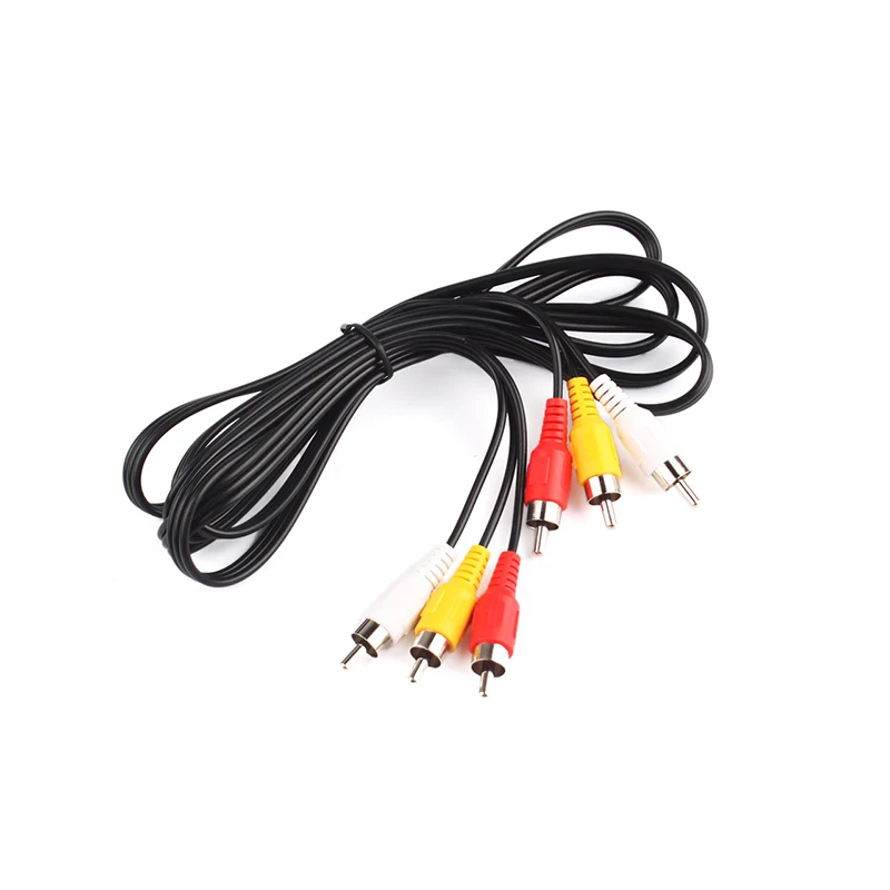 

3 RCA to RCA Male to Male Cable DVD Component Connector Cable Audio Video TV Cable 2M #87260