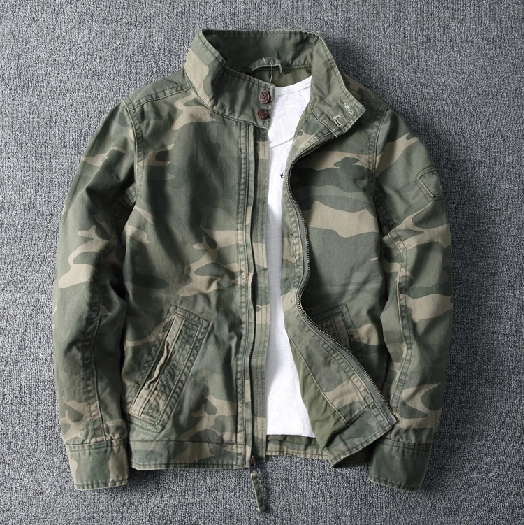 

Mens Camouflage Combat Jackets Military Pockets Army Coats Stand Collar Top Quality Male Jacket