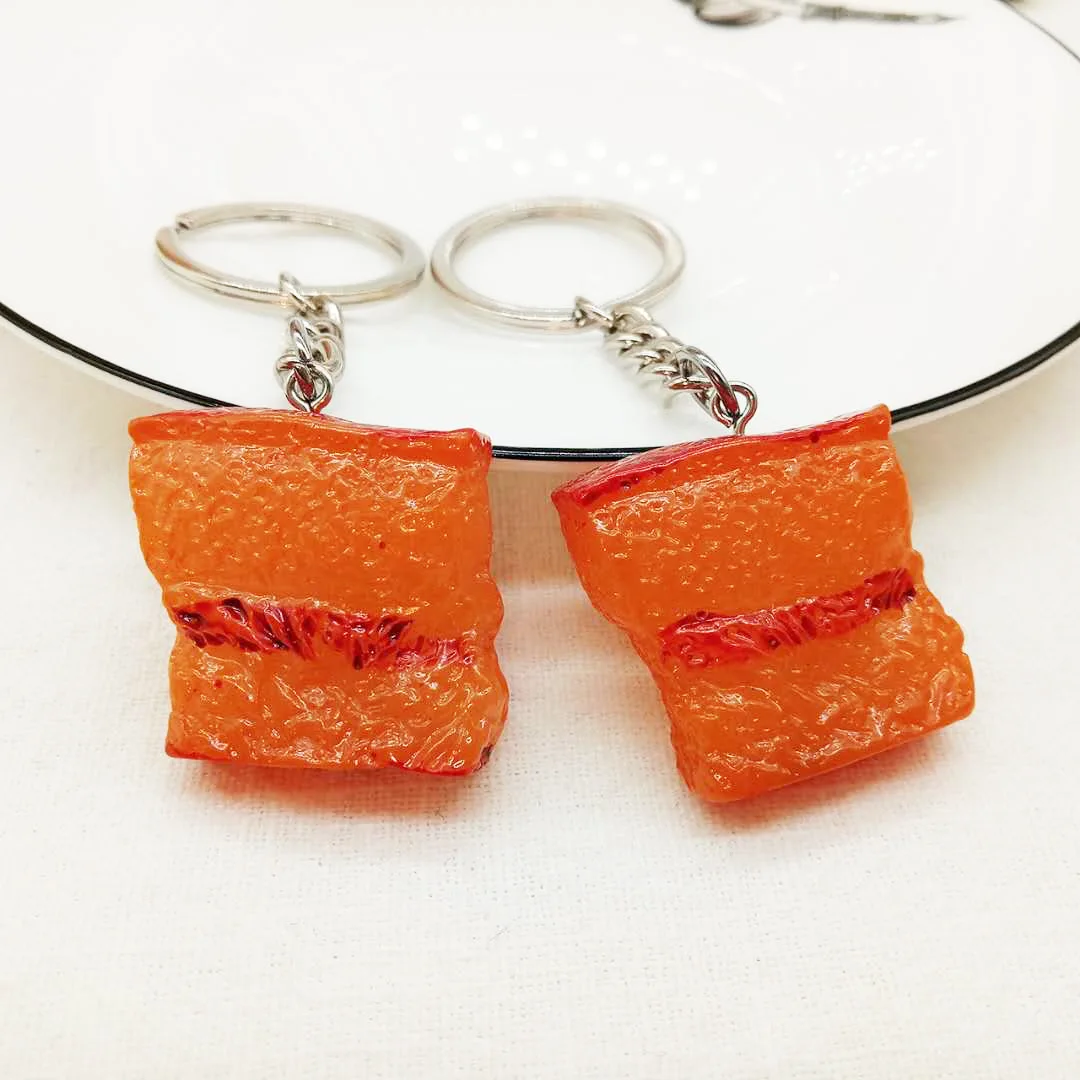 

Small Creative Simulation Braised Pork Keychain Resin Food Series Key Chains for Mobile Shell Bag Ornaments Wholesale
