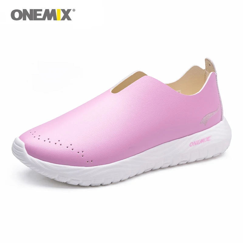 

ONEMIX Women Running Shoes Microfiber Leather Loafers Shoes Breathable Designer Jogging Sneakers Outdoor Sport Walking Trainers