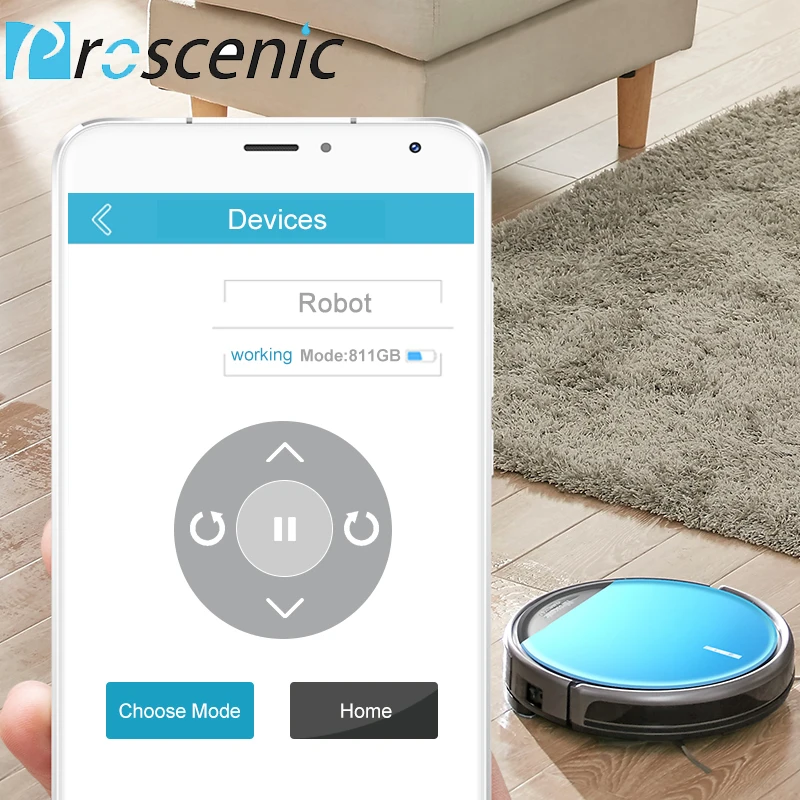 Proscenic 811 GB Роботизированный пылесос Низкий Шум Тонкий дизайн Электрический