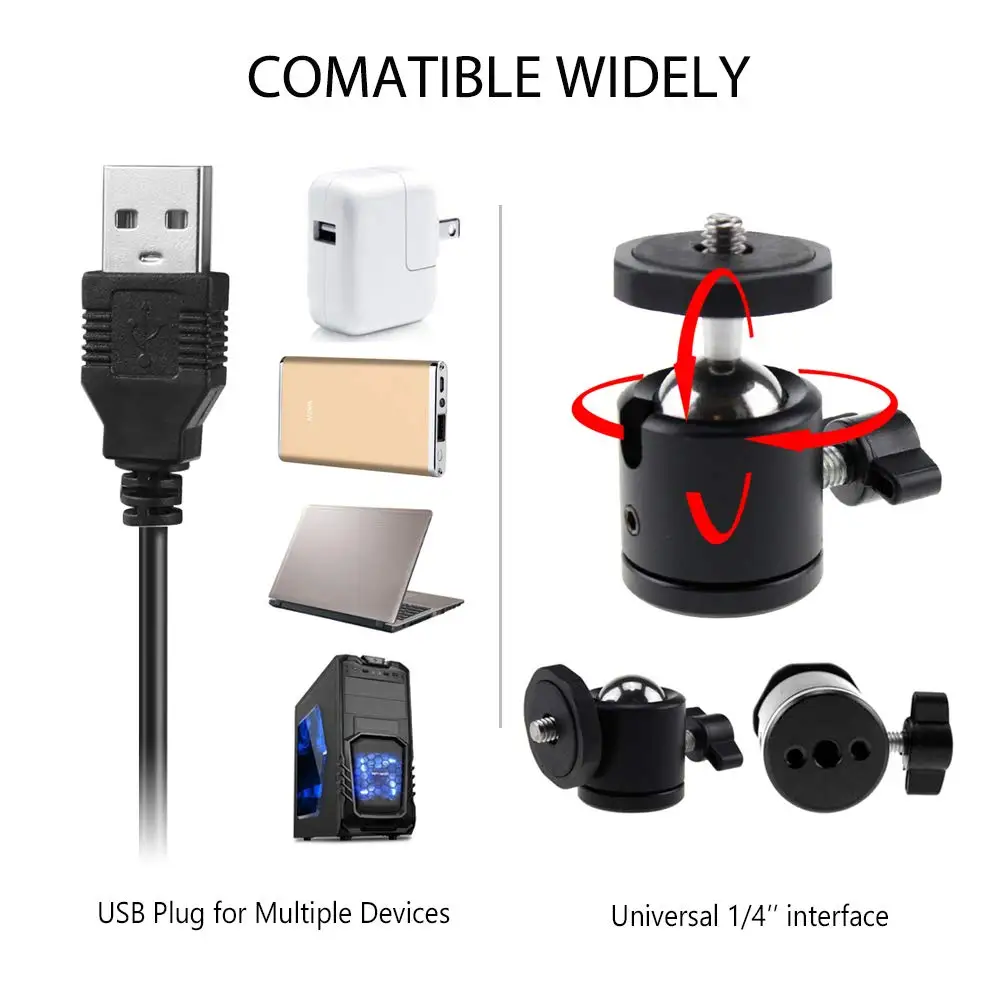  capsaver LED Selfie Ring Light Dimmable Makeup Annular Lamp USB Tabletop Shooting Photo Video Light - 33006972764