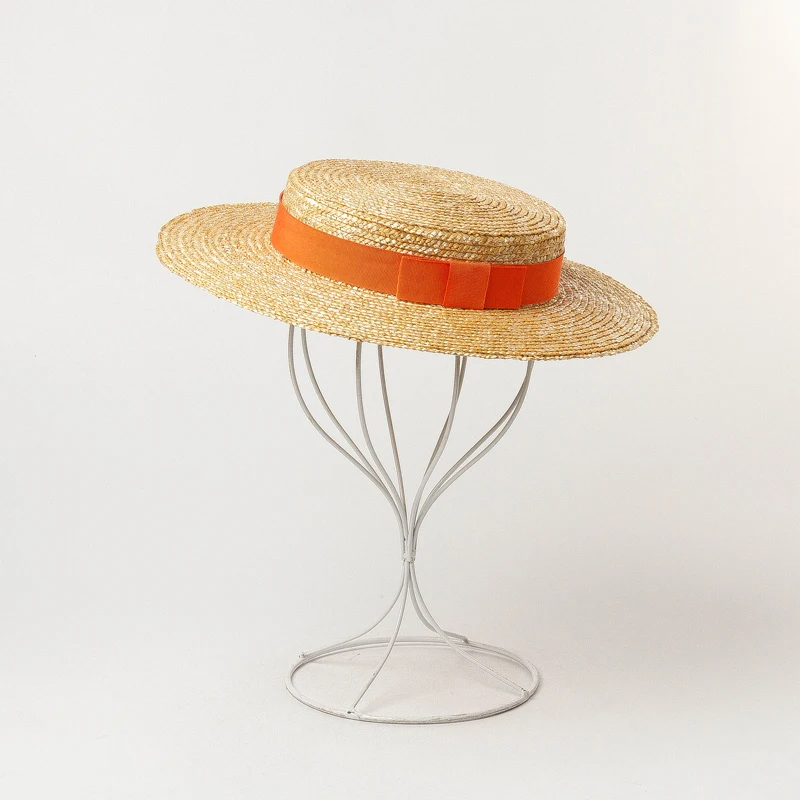 01904-hh7355 handmade straw school Graduate student  fedoras hat men  women leisure cap packable fedora