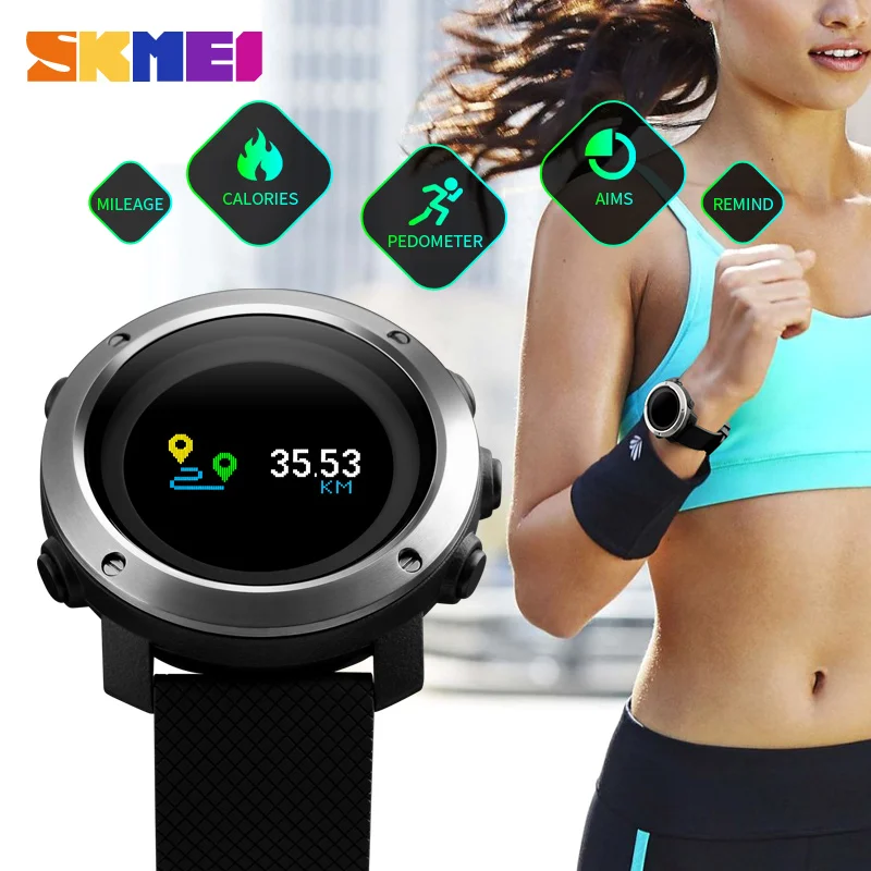 SKMEI Fashion Compass Watch Men Women Screen Pedometer Sports Watch Waterproof Outdoor OLED Display Digital Wristwatches SKMEI Fashion Compass Watch Men Women Screen Pedometer Sports Watch Waterproof Outdoor OLED Display Digital Wristwatches