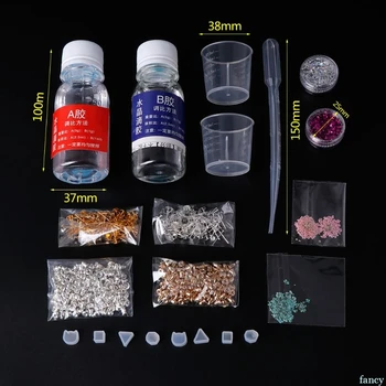 

1 Set Silicone Mold Epoxy Resin Crafts DIY Jewelry Making Beginners Tool Handmade Cup Powder Gloves Disposable Earrings Shape