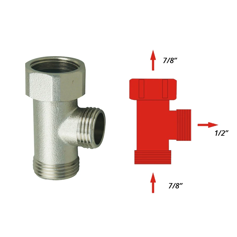 Аксессуары для ванной комнаты душевой переключатель клапан т-адаптер Разъем для туалетного бака угловой клапан 7/8 1/2 3/8 латунные детали для туалета - Цвет: 7-8