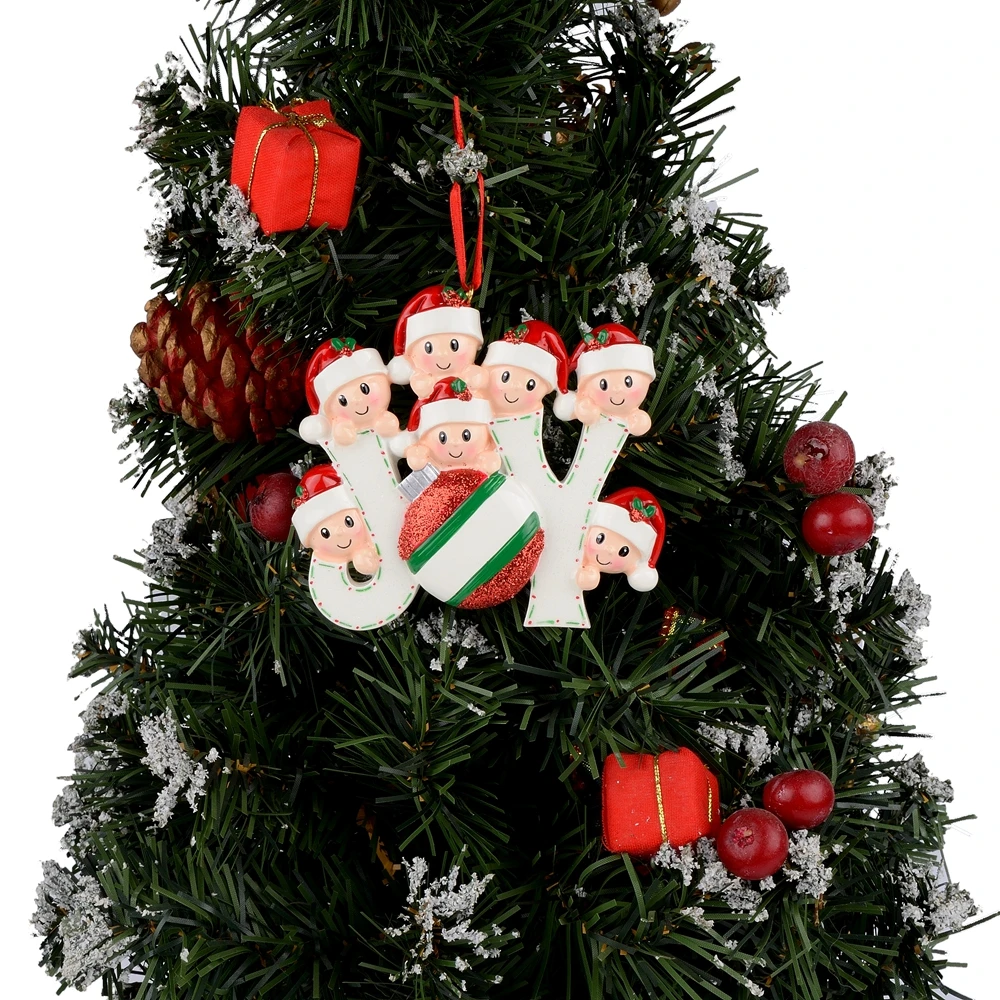 Joy Family Members of 7 Personalized Christmas Holiday Ornaments
