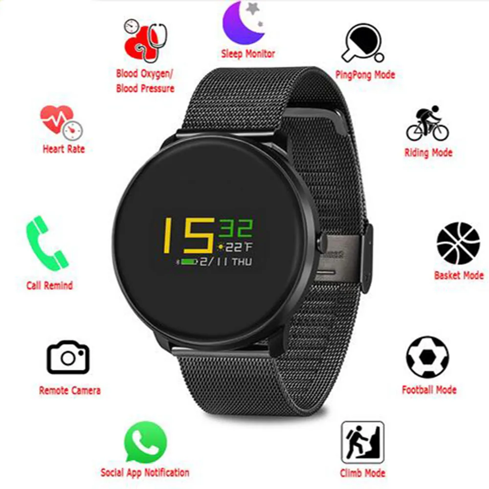 

K9S Colorful Moving Bracelet IP67 Smart Watch Wristband Band Heart Rate Monitor Blood Pressure for iPhone 7 7 Plus PK mi band 2
