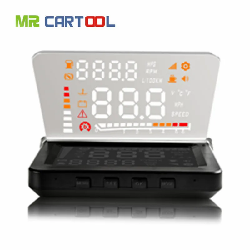 

Mr Cartool 4 Inch Car Head Up Display Auto HUD Projector ODB2 OBD II 2 Vehicle Speeding Warning MPH with Anti-slip Pad Fuel E260