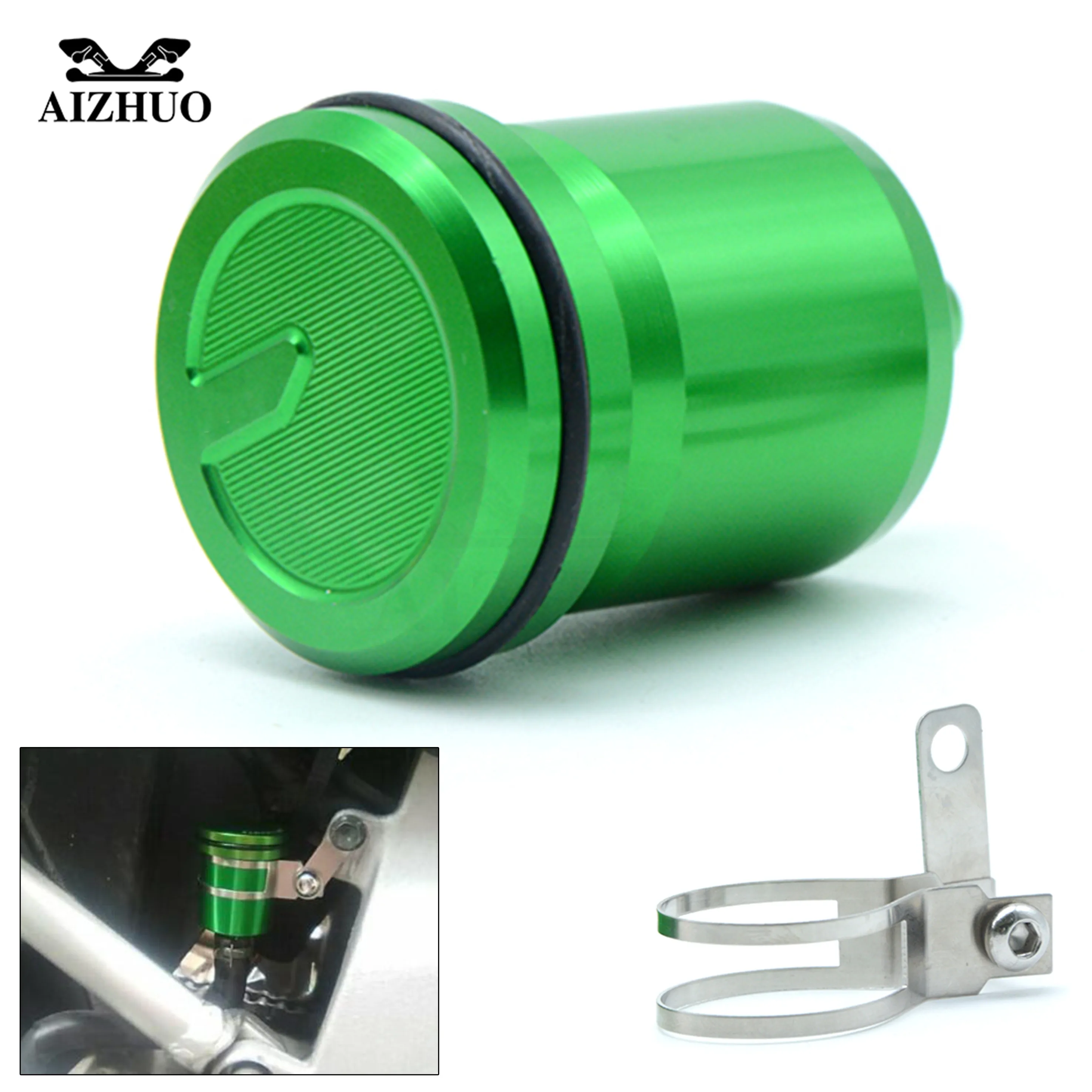 Motorcycle CNC Rear Brake Pump Fluid Reservoir Tank Oil Cup FOR KAWASAKI Z750 Z800 Z1000 NINJA 650R ER6F ER6N ZX10R ZX9R