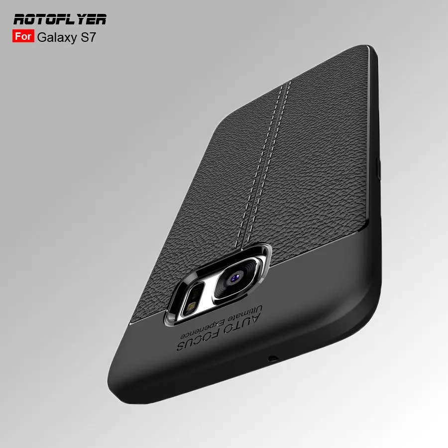 Soft Silicone Case for Samsung Galaxy S7 Litchi Texture Classic Slim Back Cover Simplicity Shockproof | Мобильные телефоны и