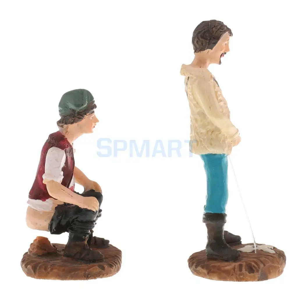 Sand Table Scene WC Shit Pee Dolls People Figure Model for DIY Layout Diorama Railway Landscape Scenery Parts