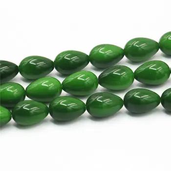 

Fashion 9x13mm Green Glass Pearl Beads Drops Glass Pearl Loose Stones Christmas Gifts Jewelry Making Design Women Wholesale