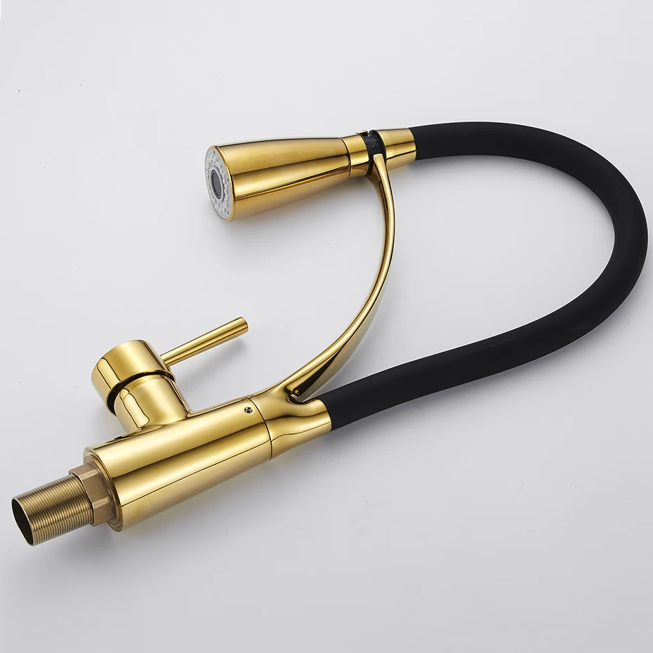 Kitchen Mixer Sink Faucet Brass Gold Color Torneira Tap Kitchen Faucets Hot Cold Deck Mounted Bath Mixer Tap N22-089