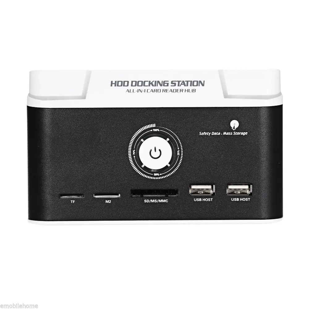 

HDD Docking Station 2.5 3.5 inch SATA Dual USB Clone Hard Drive Card Reader HUB, US PLUG