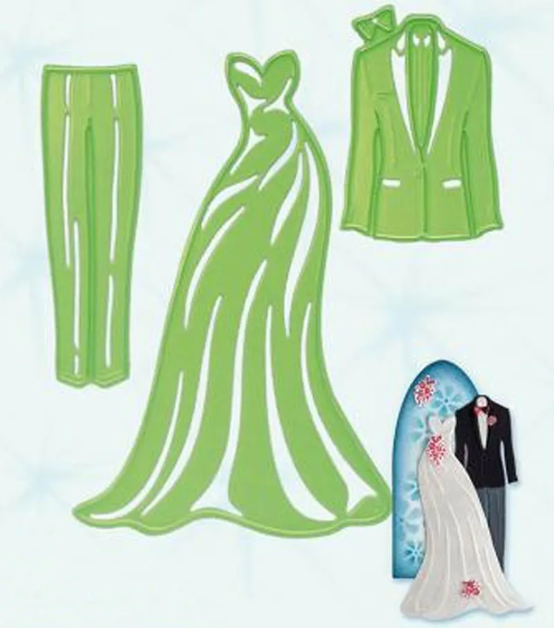 

Estel wedding dress set metal dies cutting for scrapbooking card making 2019 new arrival knife Die Template Craft 130*68mm