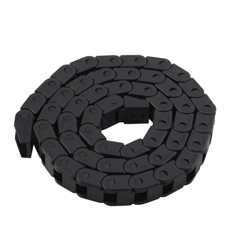 Cable Carrier R28 Cable Drag Chain Wire Carrier 10 * 10mm 14 * 17mm L1000mm with End Connectors for CNC Router Machine Tools Black