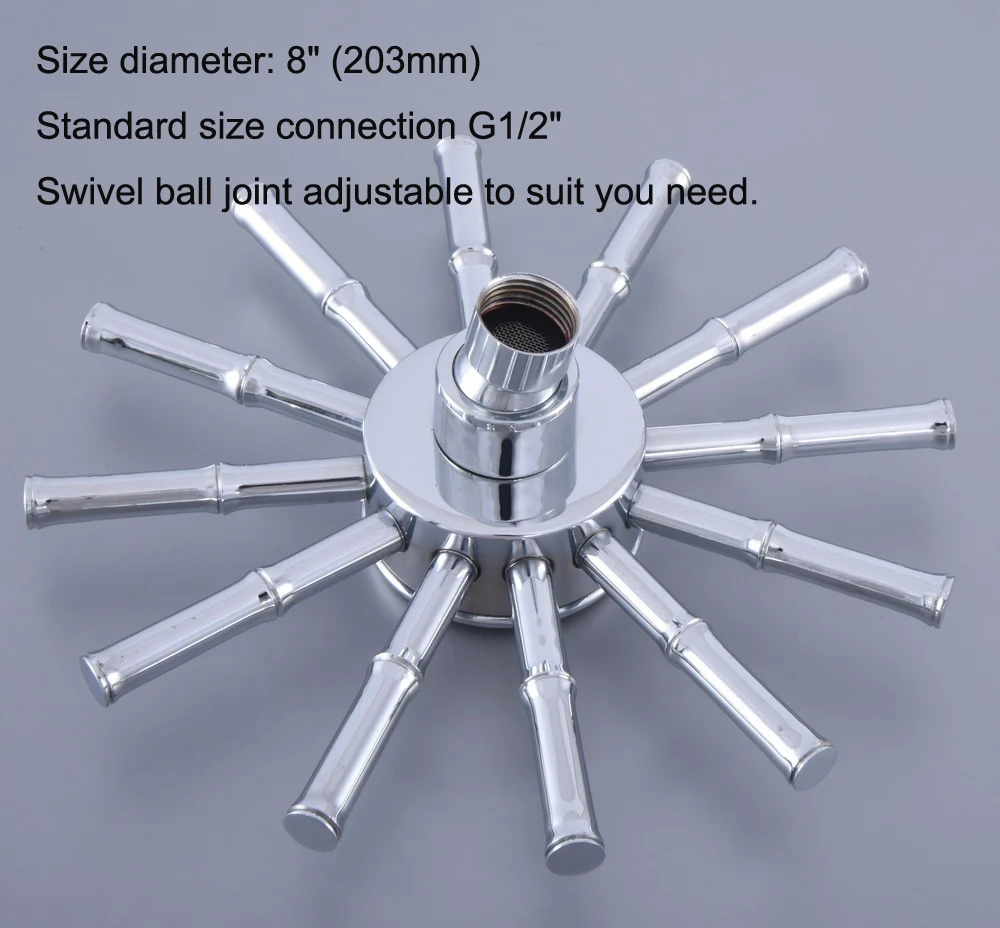 Chrome Rainfall Showerhead Bathroom Shower Faucet Head Rain Shower Head Bathroom Top Sprayer Ksd230