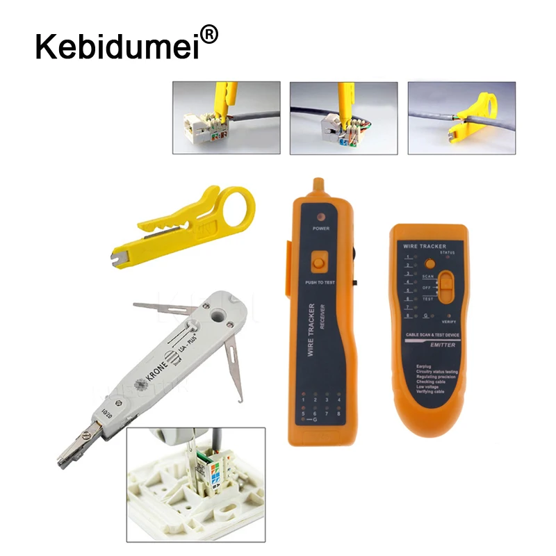 Портативный набор инструментов для сетевой локальной сети RJ45 RJ11 RJ12 CAT5 CAT5e тестер