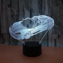 Новый Кабриолет 3d ночник автомобиля Красочные сенсорный светодиодный визуальная Таблица Лампы для мотоциклов подарок атмосфера Led