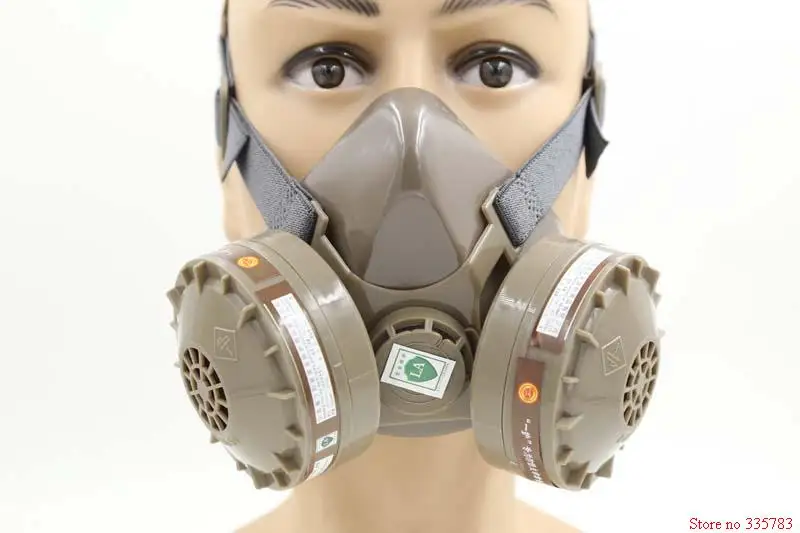 YIHU респиратор, противогаз, двухгоршковый Углеродный фильтр для маски, краска, пестициды, самотсасывающий ядовитый газ, защитная маска, безопасная респирато