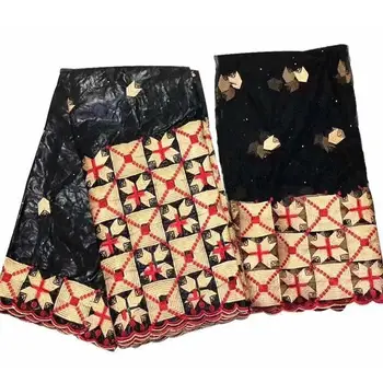 

New arrival African Bazin Riche Getzner fabric with Rhinestones Embroidery lace for dress African Bazin riche lace fabric MJX03