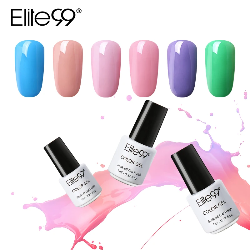 

Elite99 White Bottle 7ML One Step Gel Nail Polish Nail Art UV LED Soak Off Varnish Gel Lacquer For Nail Extension Design