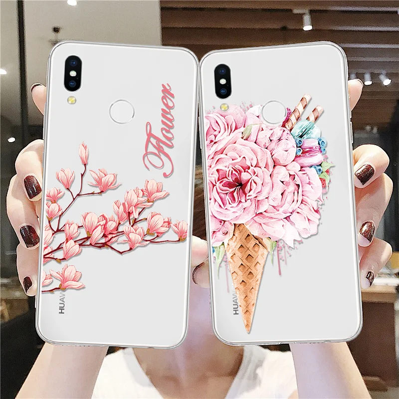 

Flower Pattern Case for Huawei P8 P9 P10 P20 P30 Pro Mate 10 Lite Y6 Pro P Smart Y9 2019 Nova 3i For Honor 8X 7A 10i TPU Cover