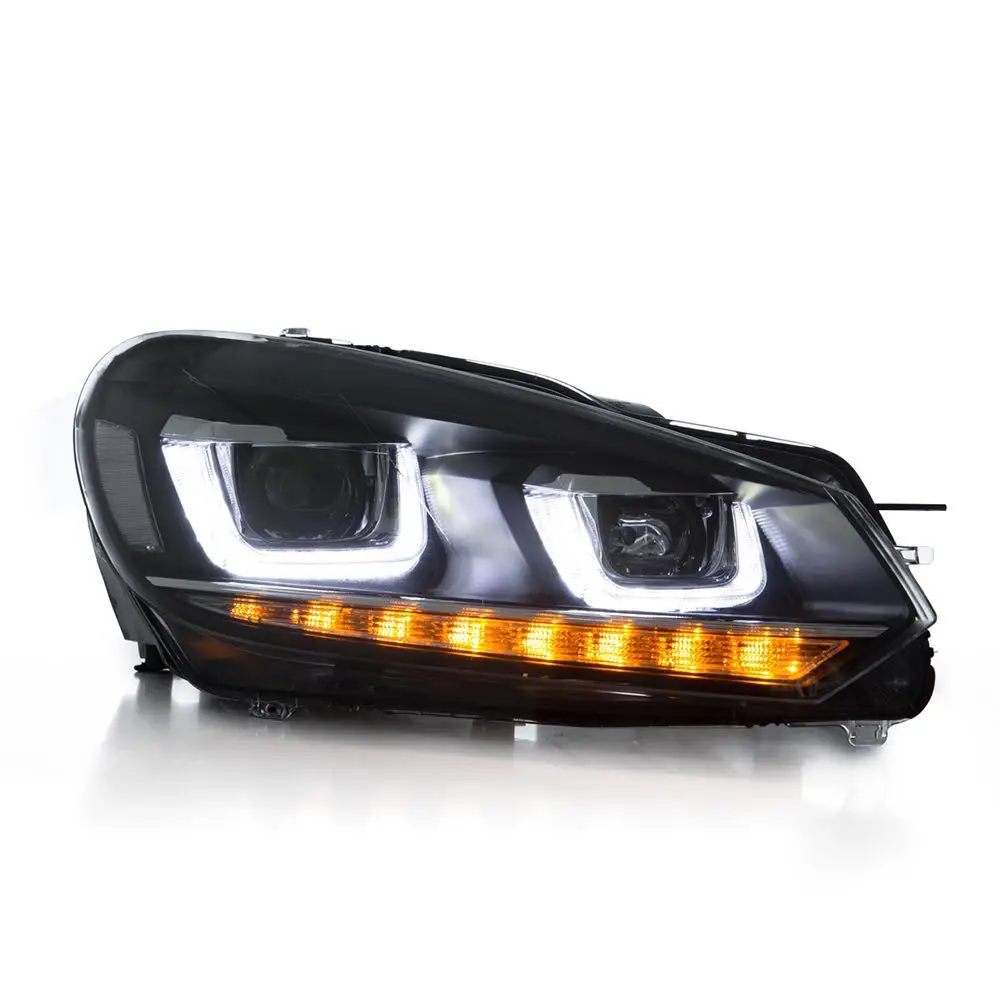 Автомобильный головной светильник VLAND для Golf 6 для Mk6, головной светильник R20, светодиодный головной фонарь DRL, движущийся сигнал H7 D2H HID Bi Xenon