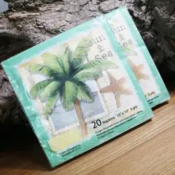 Зеленый Коко салфетки кокосовой пальмы Seastar винтажные бумажные салфетки 25*25 см 2-слойные бумажные салфетки для декупажа