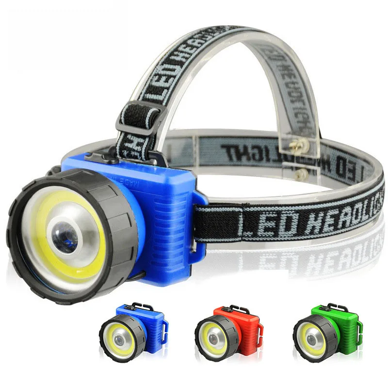 

New 2 Modes COB LED Headlamp Waterproof COB Headlamps Dual Light Source headlight Torch AA Head Torch for Camping Biking