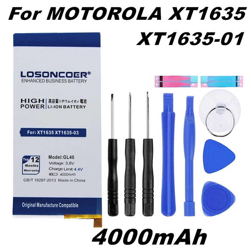 

LOSONCOER 4000mAh GL40 For Motorola Moto Z Play,XT1635,Moto Z Play Droid,XT1635-01,XT1635-03,XT1635-02 Good Quality Battery